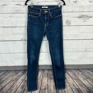 Levis Jeans Womens 27 Blue Skinny Dark Wash‎ Slimming Stretch Casual Minimalist